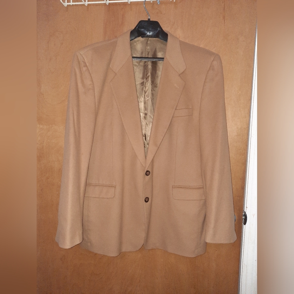 Vintage San-Felice Wool CASHMERE Blazer Sport Coat Jacket 46L Camel Tan Slovakia